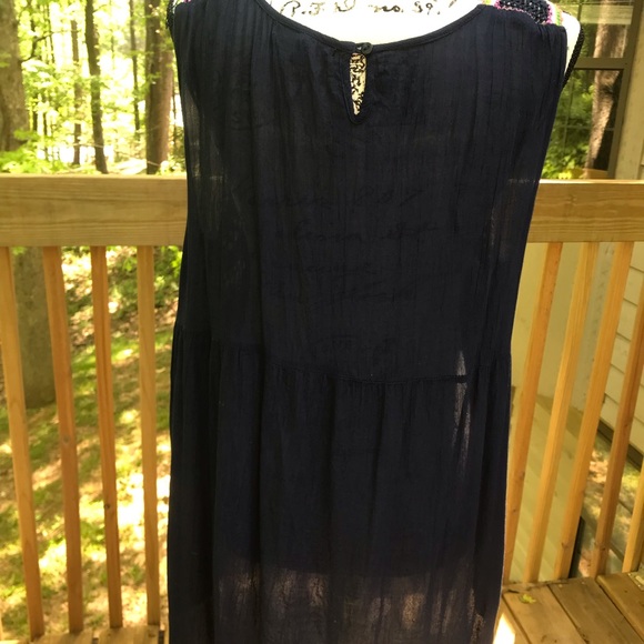 Woman’s Blue Crocheted Tank Top - Picture 4 of 8